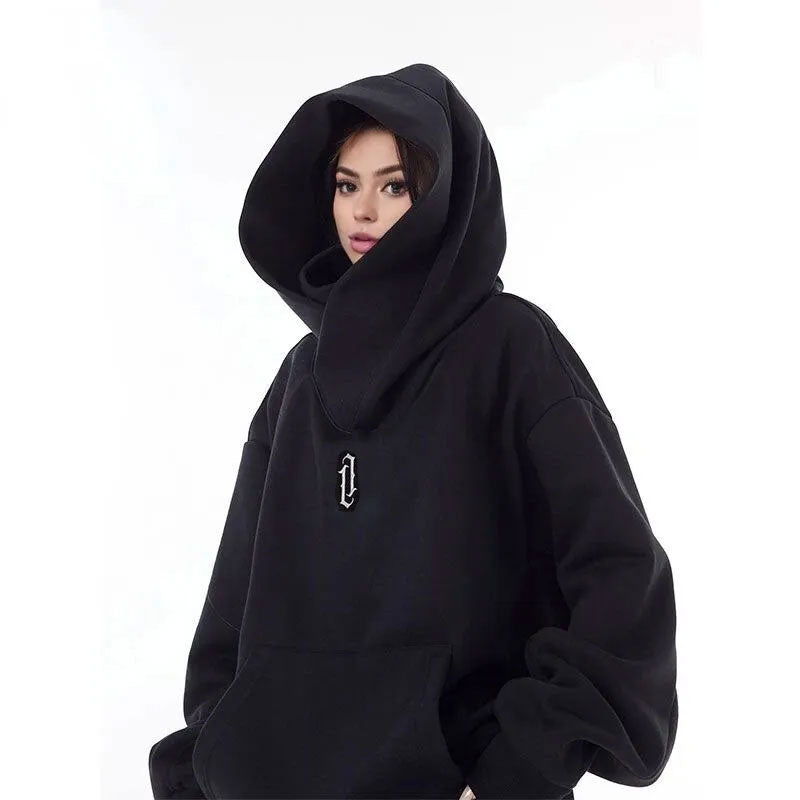 NEBUKON Urban Hip Hop Hoodie: Unisex Double Neckline Loose Fit Comfort Sweatshirt