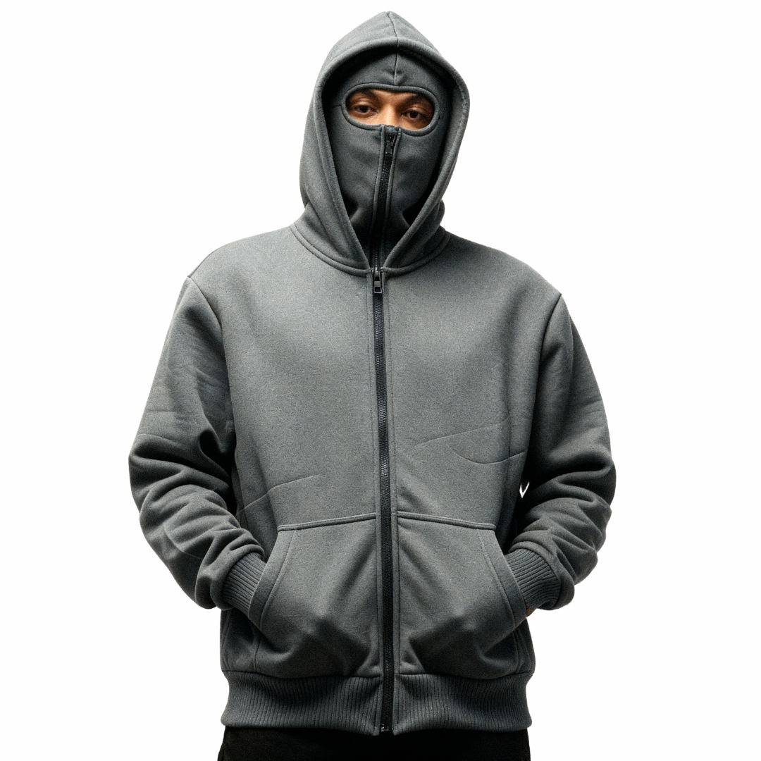 URBX® Apex Urban Casual Hoodie: Soft-Touch, Windproof, Ninja Mask Hood