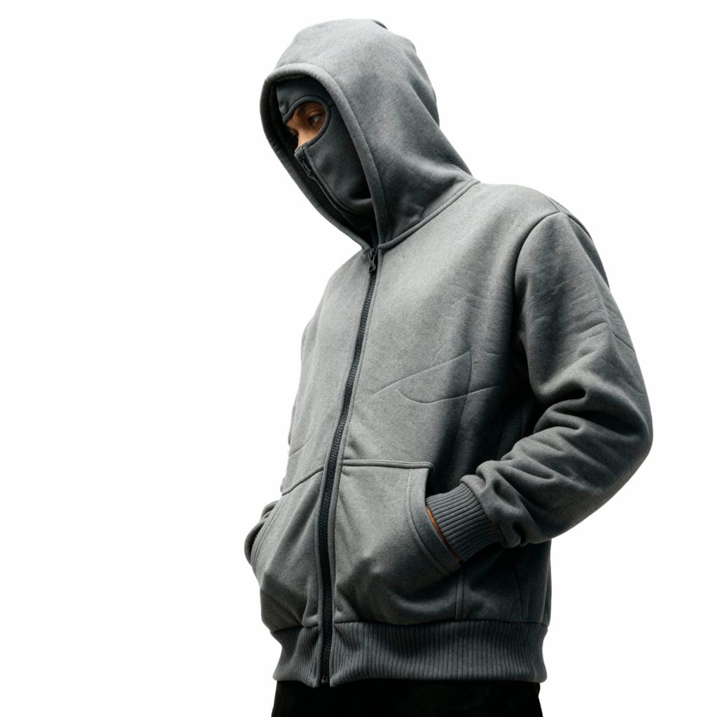 URBX® Apex Urban Casual Hoodie: Soft-Touch, Windproof, Ninja Mask Hood