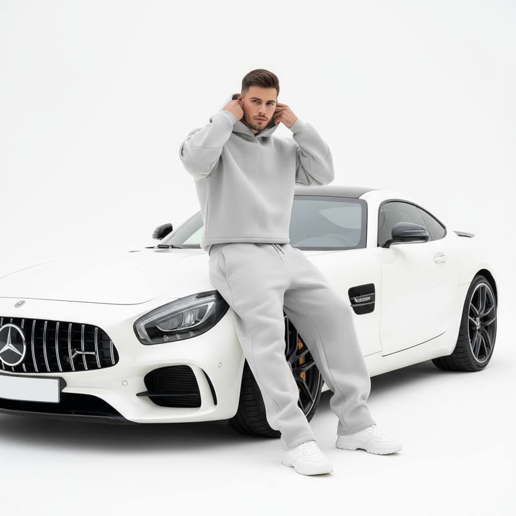 Ultimate Comfort Oversize Cotton Tracksuit Set: URBX Urban Core Hoodie & Pants