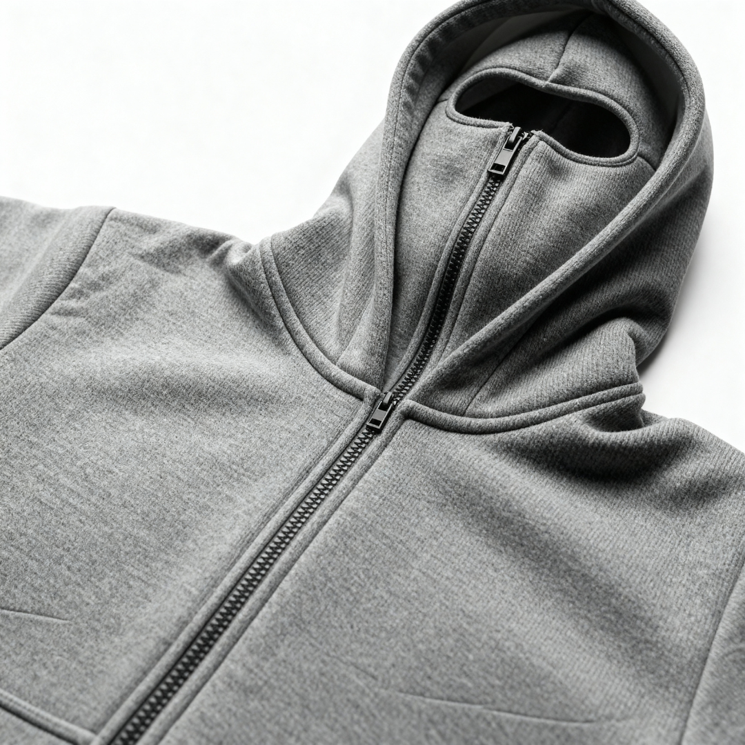 Urbx Apex Oversize Hoodie: Soft-Touch, Windproof, Ninja Mask Hood, YKK Zipper
