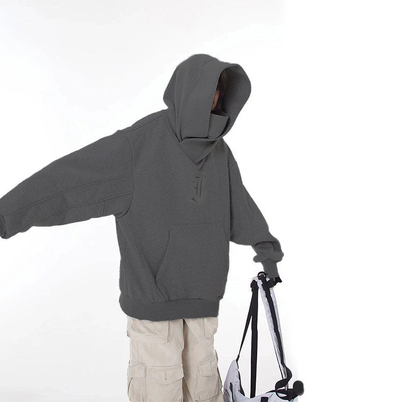 NEBUKON Urban Hip Hop Hoodie: Unisex Double Neckline Loose Fit Comfort Sweatshirt