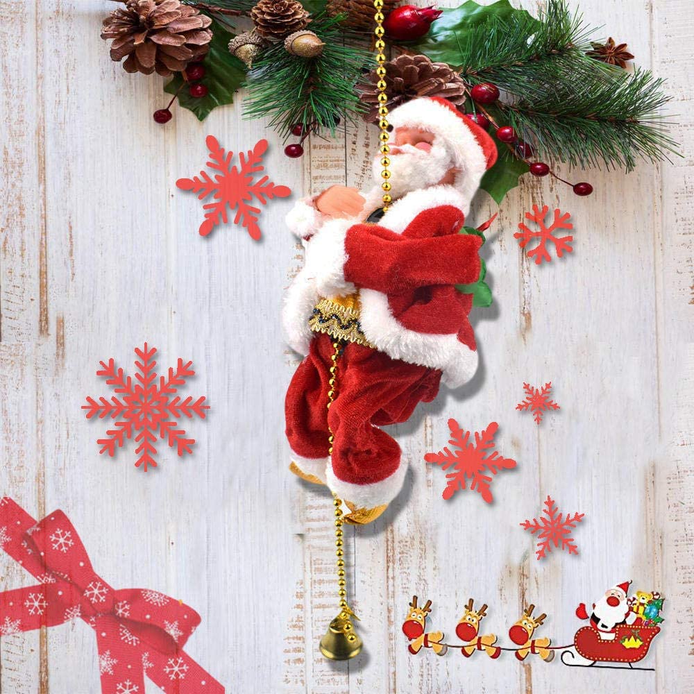 Animated Musical Climbing Santa Claus Decoration for Festive Christmas Holiday Fun