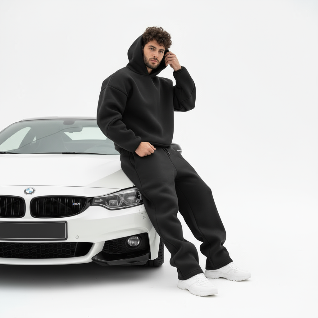 Ultimate Comfort Oversize Cotton Tracksuit Set: URBX Urban Core Hoodie & Pants