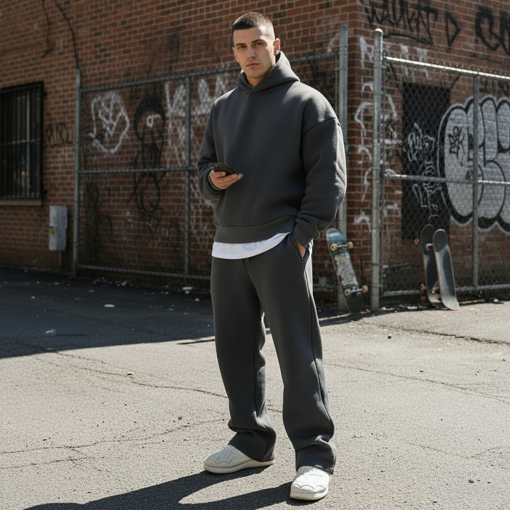 Ultimate Comfort Oversize Cotton Tracksuit Set: URBX Urban Core Hoodie & Pants