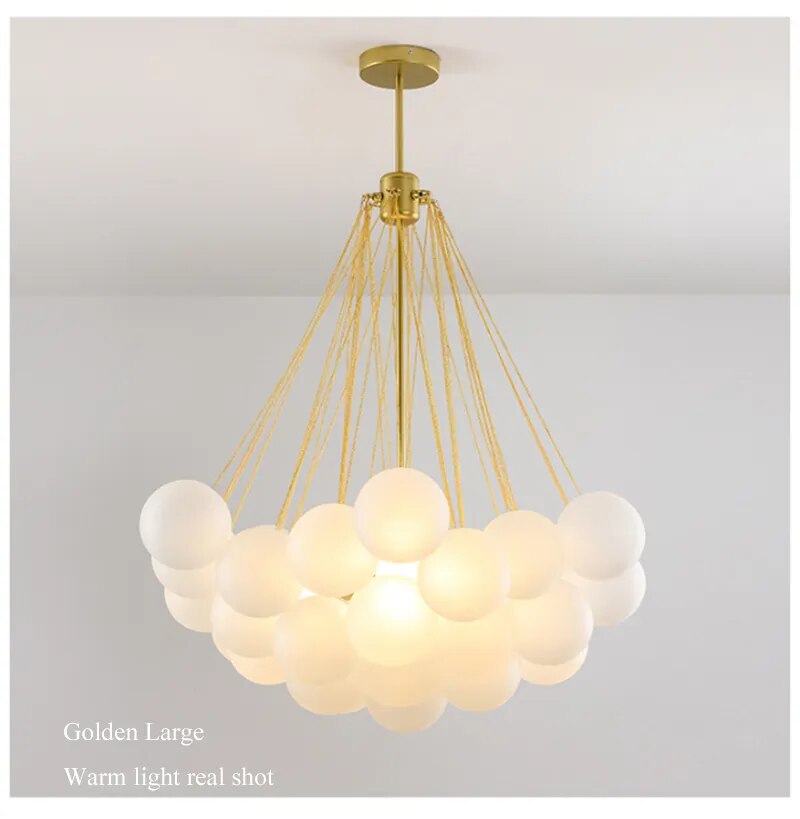 Bubble Glass Chandelier Frosted Glass