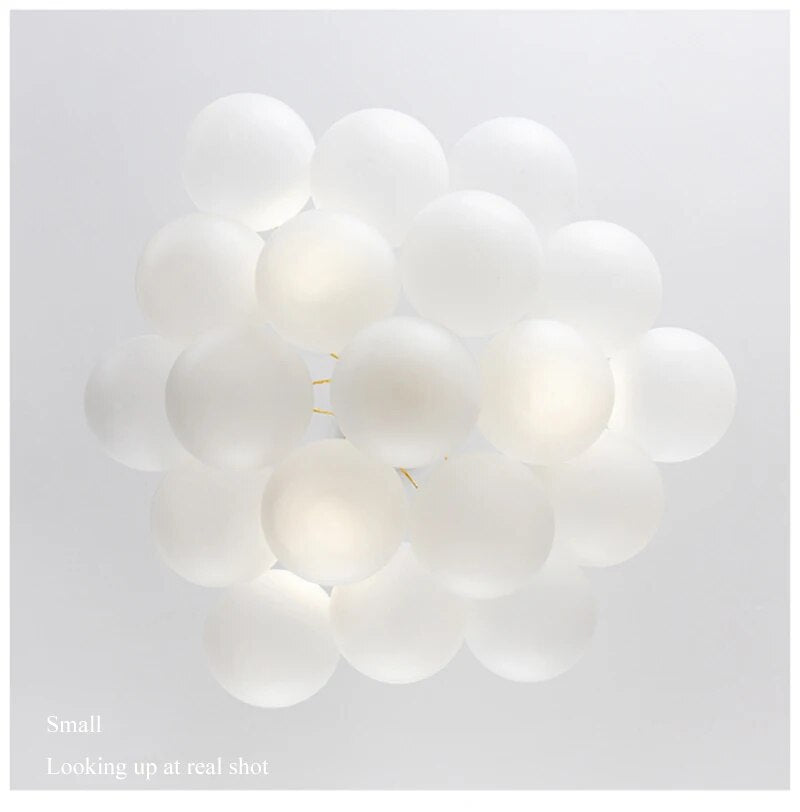 Bubble Glass Chandelier Frosted Glass