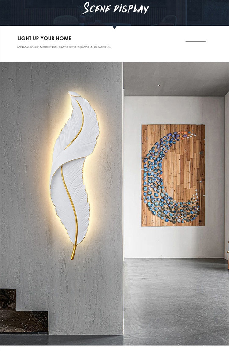 Led Feather Wall Lamp