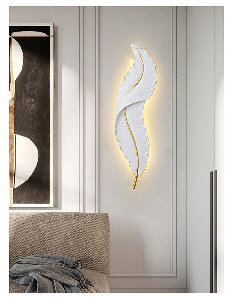 Led Feather Wall Lamp