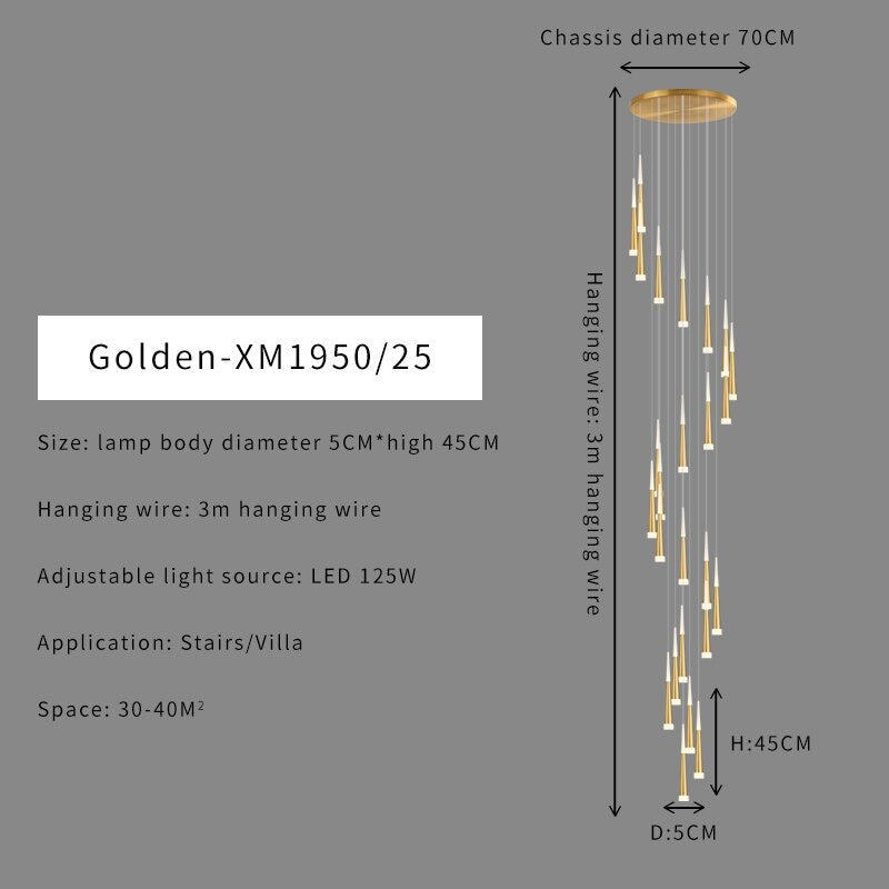 Stair Hallway Led Nordic Chandelier on Sale