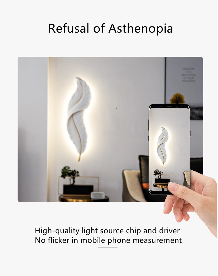 Led Feather Wall Lamp