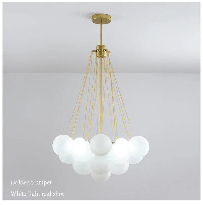 Bubble Glass Chandelier Frosted Glass