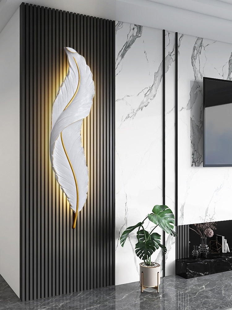 Led Feather Wall Lamp