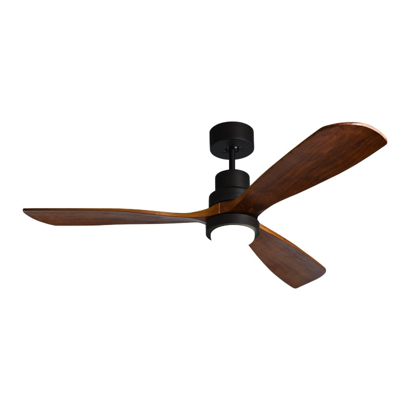 Wooden Modern LED Chandelier With Ceiling Fan