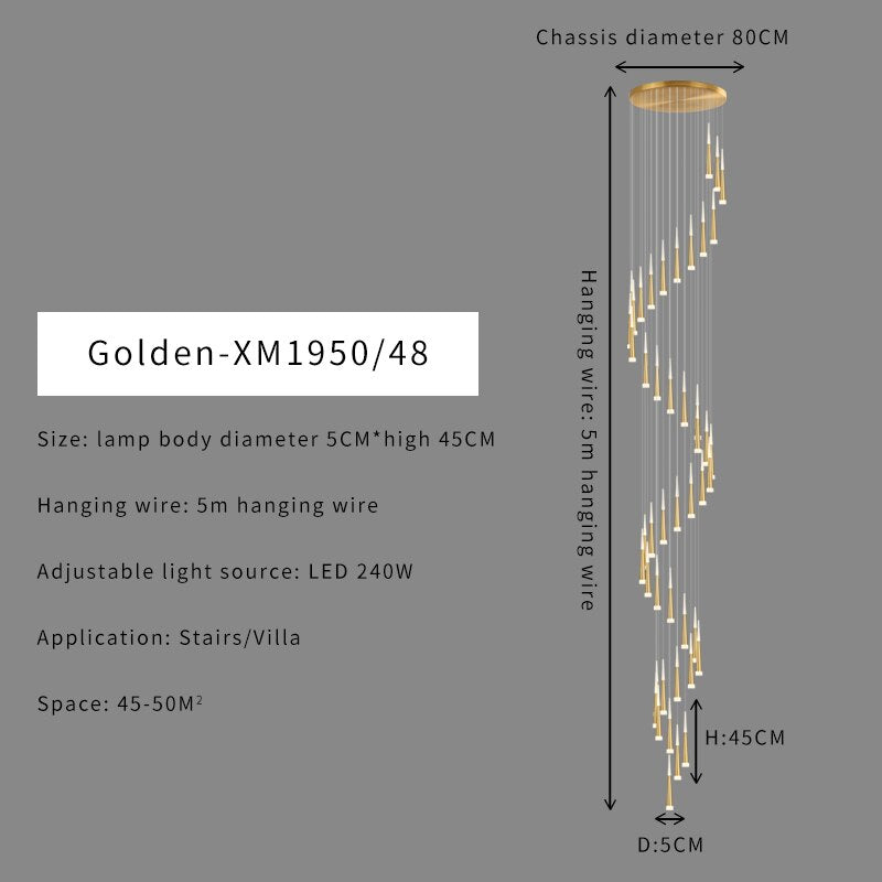 Stair Hallway Led Nordic Chandelier on Sale