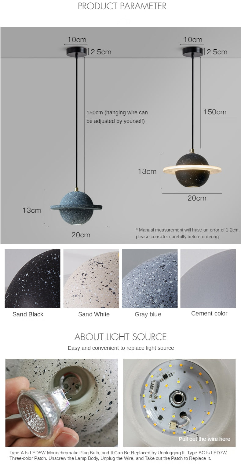 Saturn Planet Chandelier