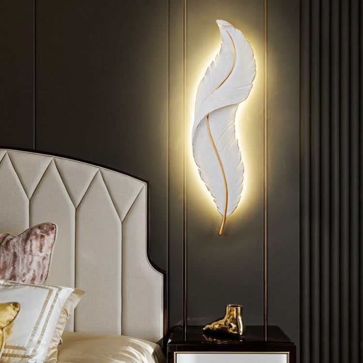 Led Feather Wall Lamp