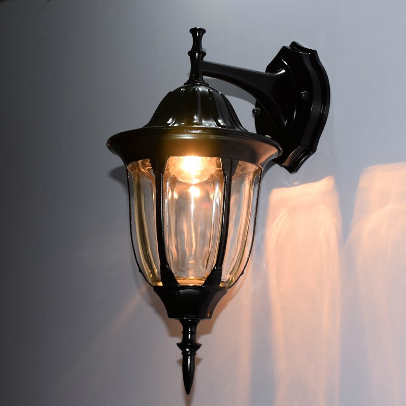 European vintage bronze aluminum courtyard waterproof outdoor wall sconce lamp