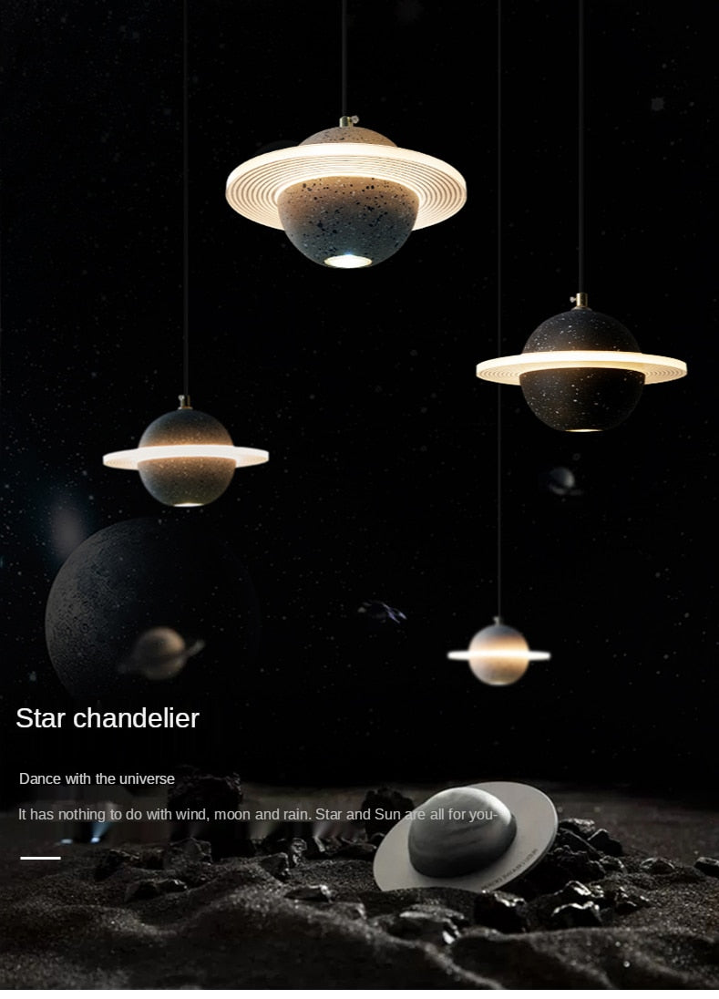 Saturn Planet Chandelier