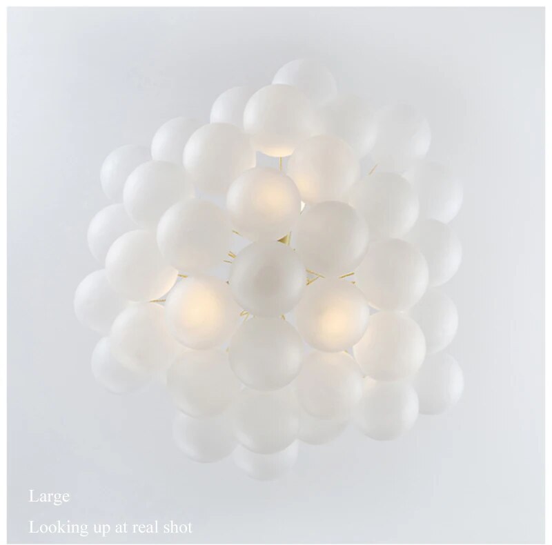 Bubble Glass Chandelier Frosted Glass