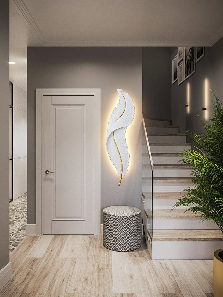 Led Feather Wall Lamp