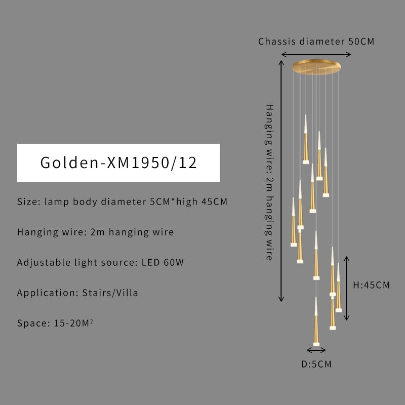 Stair Hallway Led Nordic Chandelier on Sale