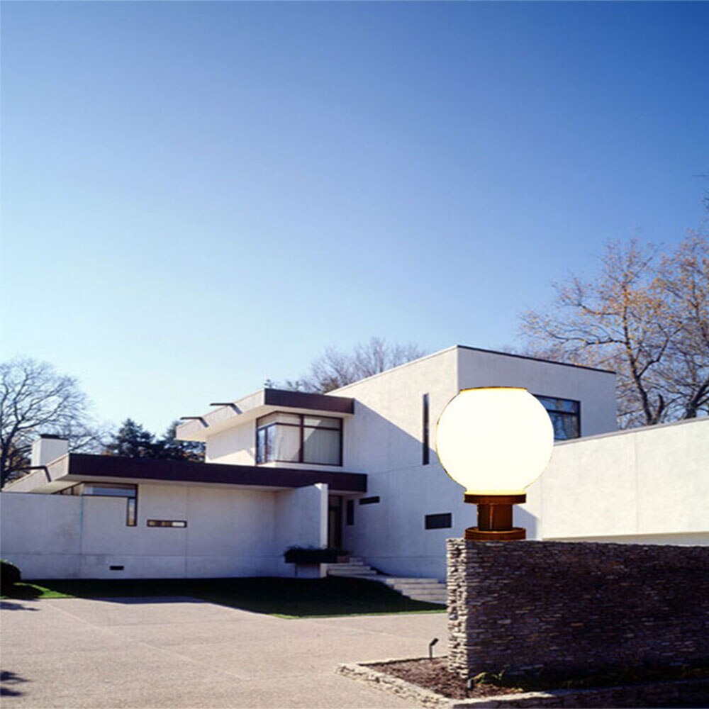 LED Round Ball Stainless Steel Solar Powered Lamp Outdoor IP65 Waterproof