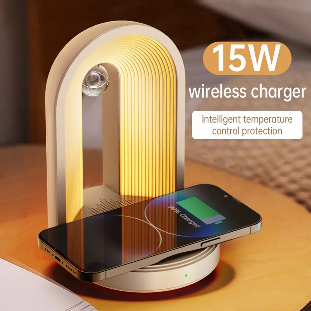 Atmosphere Desk Lamp With Wireless Charger & Bluetooth Speaker