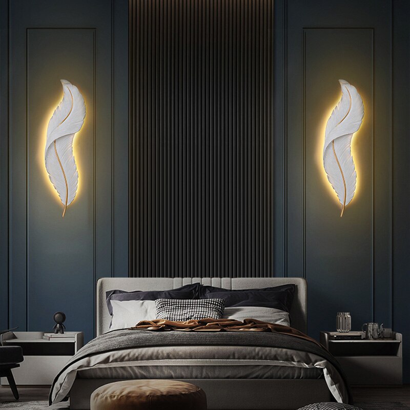 Led Feather Wall Lamp