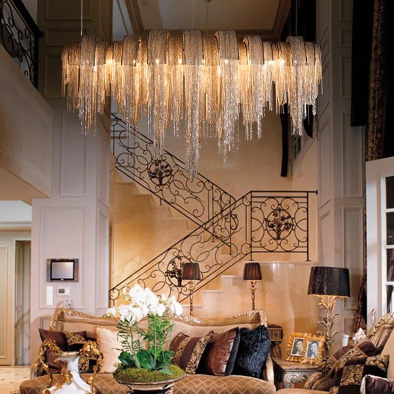 Atlantis Aluminum Chain Pendant Light - Luxurious Modern Chandelier