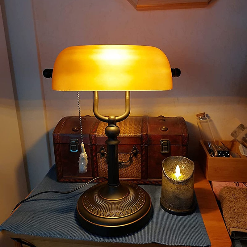 Vintage Banker Table Lamp on Sale