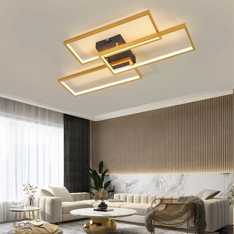 Glam Rectangle Modern Led Chandelier