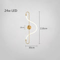 Modern Golden Led Chandelier Shiny Line