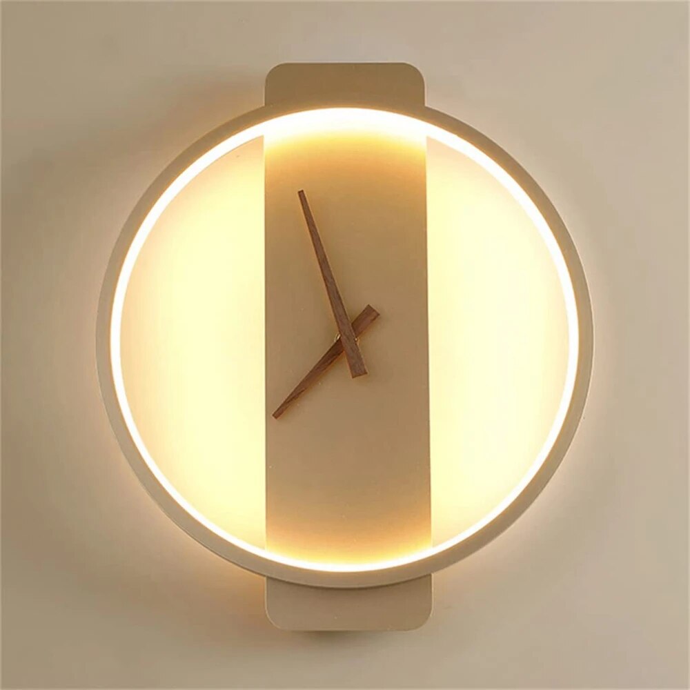 LED Clock Wall Lamp