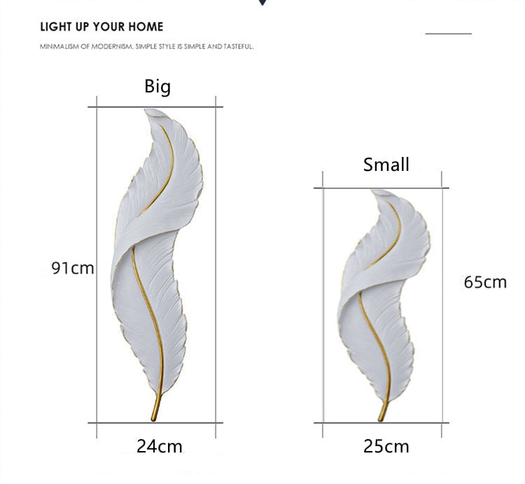 Led Feather Wall Lamp
