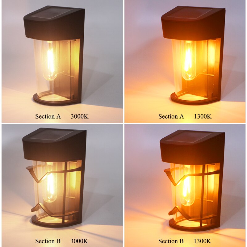 Vintage Solar Powered Lamp Outdoor for Garden Decoration Waterproof IP54