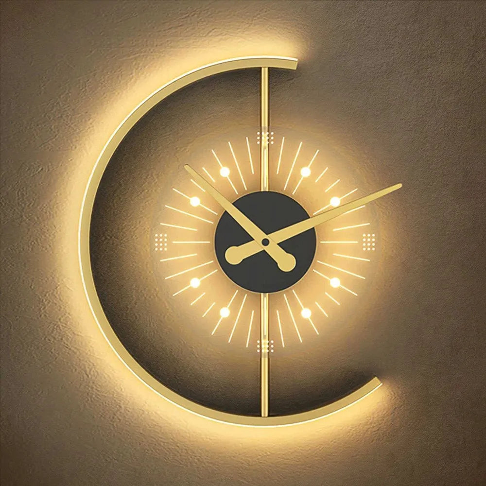 LED Clock Wall Lamp