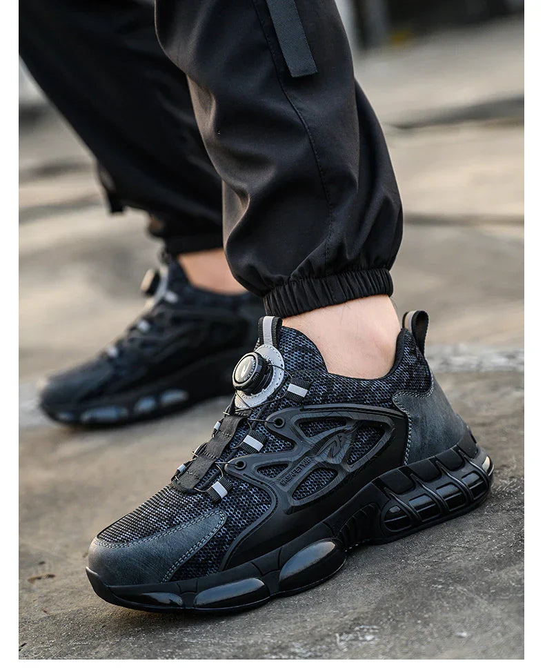 New Indestructible Rotating Button Work Sneakers Safety Shoes