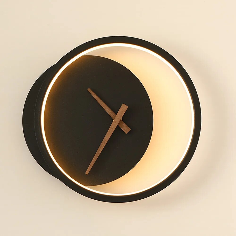 LED Clock Wall Lamp
