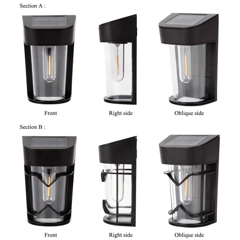 Vintage Solar Powered Lamp Outdoor for Garden Decoration Waterproof IP54