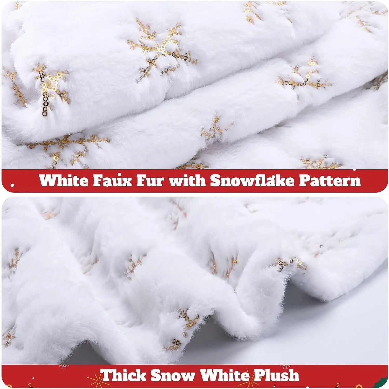 Christmas Tree Skirt White Snowflake 78/90/122 CM