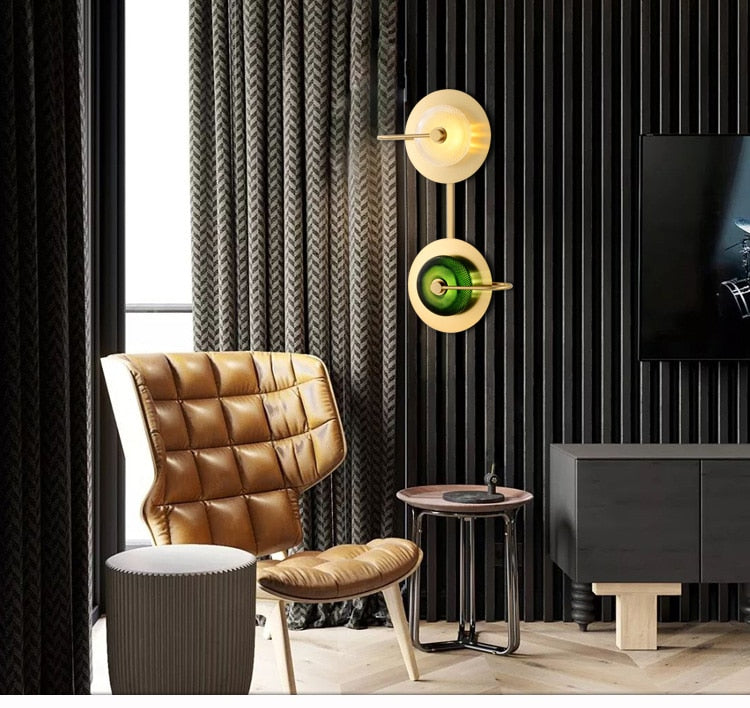 Wattle - Circular Modern Art Deco Wall Lamp