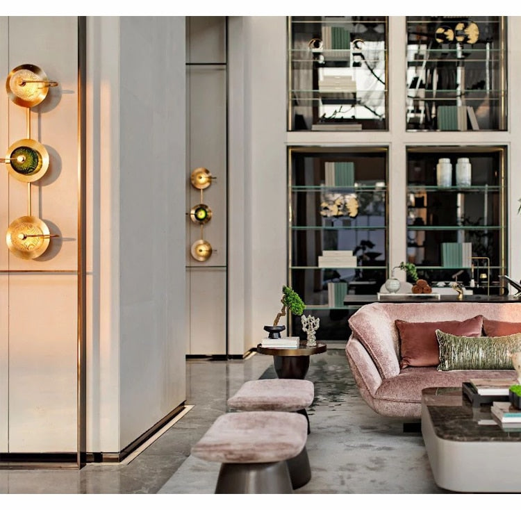 Wattle - Circular Modern Art Deco Wall Lamp