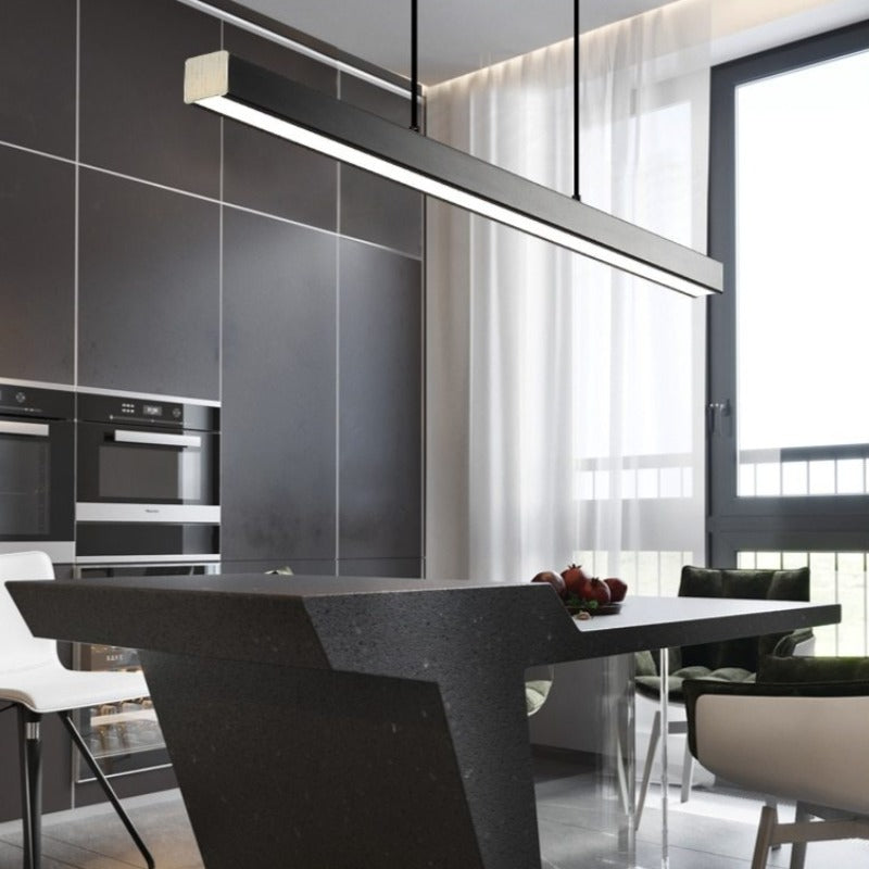 Modern Wood 31 1/2" to 59" Aluminium Polished Pendant Chandelier