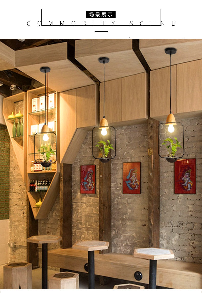 Zox - Modern Nordic Iron Pendant Planter Lamp