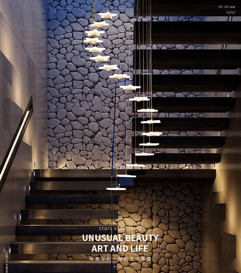Duplex staircase chandelier led
