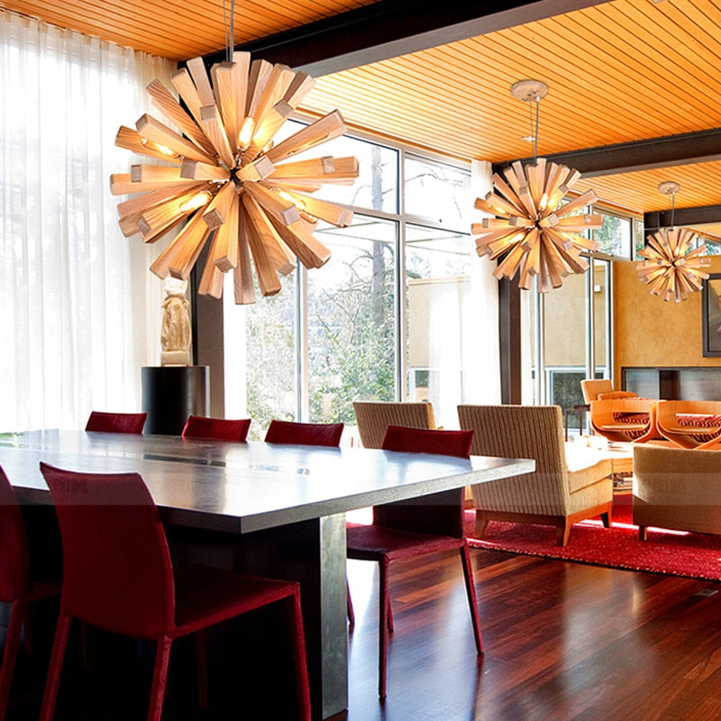 Burst - Wooden Pendant Light