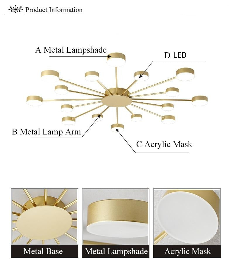 Drexel - Irregular Spoke Round Ceiling Light