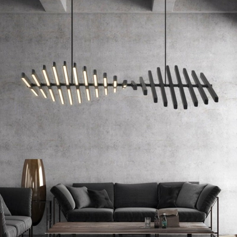 Modern LED Chandelier Lighting - Black/White Office Pendant