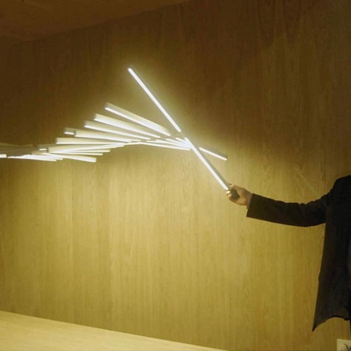 Modern LED Chandelier Lighting - Black/White Office Pendant